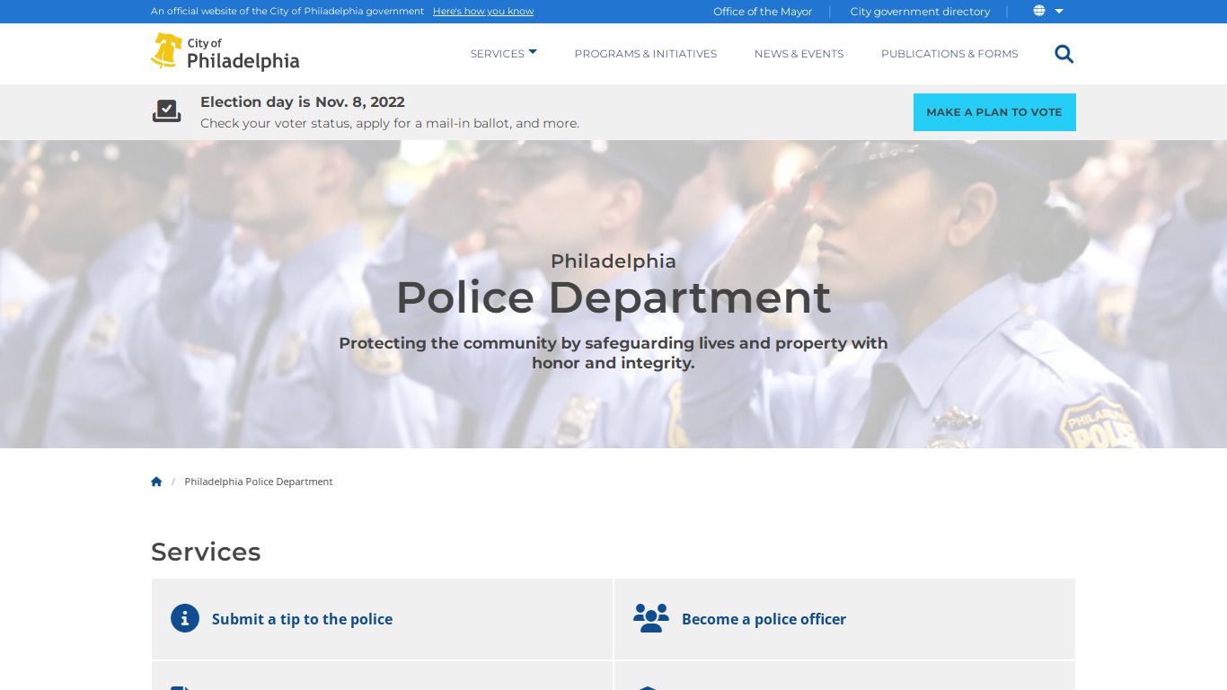 Philadelphia Police Department | Homepage | City of Philadelphia