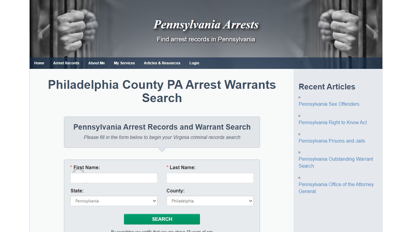 Philadelphia County PA Arrest Warrants Search - Pennsylvania Arrests